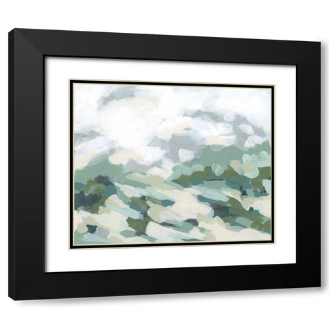 Verdant Hillside I Black Modern Wood Framed Art Print with Double Matting by Vess, June Erica