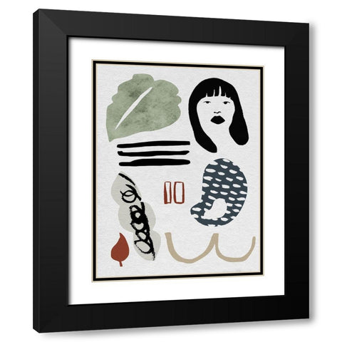 Collected Mindfulness II Black Modern Wood Framed Art Print with Double Matting by Wang, Melissa