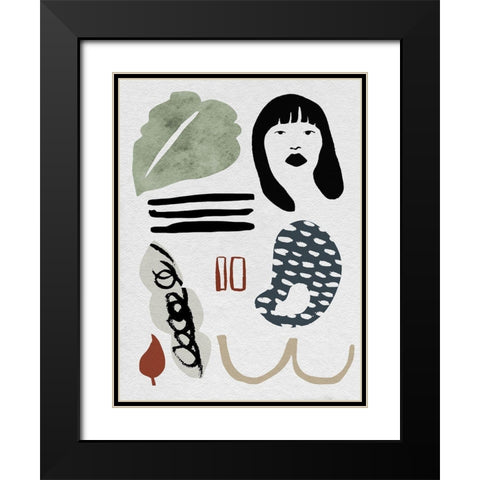 Collected Mindfulness II Black Modern Wood Framed Art Print with Double Matting by Wang, Melissa