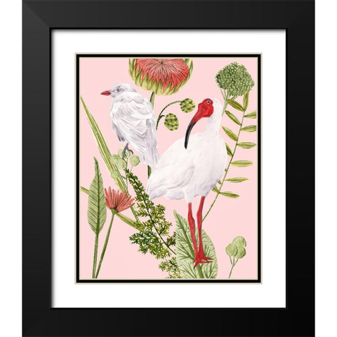Birds in Motion II Black Modern Wood Framed Art Print with Double Matting by Wang, Melissa