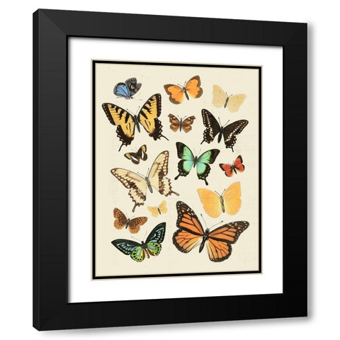 Collected Flutter I Black Modern Wood Framed Art Print with Double Matting by Barnes, Victoria