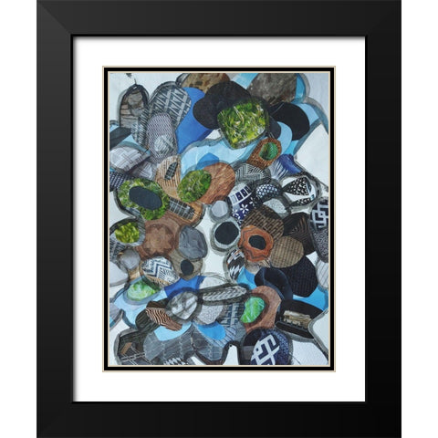 Catalina Island Blue Glass Black Modern Wood Framed Art Print with Double Matting by Good, Coco