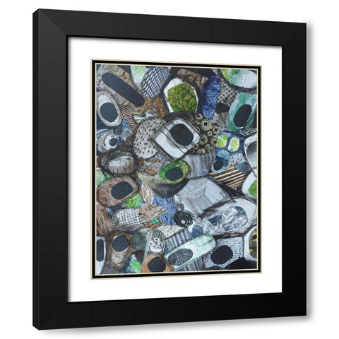 Cornwall Beach Glass Black Modern Wood Framed Art Print with Double Matting by Good, Coco