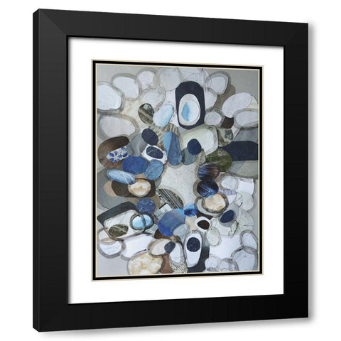 Santa Cruz Beach Stones Black Modern Wood Framed Art Print with Double Matting by Good, Coco