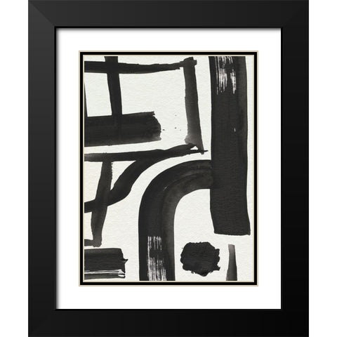 Inkwell Intersect I Black Modern Wood Framed Art Print with Double Matting by Parker, Jennifer Paxton
