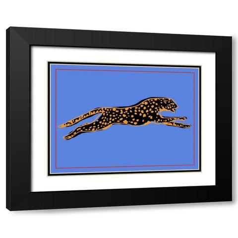 The Wild Leopard II Black Modern Wood Framed Art Print with Double Matting by Wang, Melissa