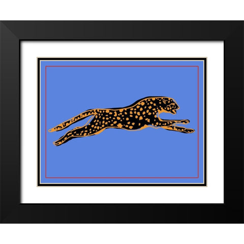 The Wild Leopard II Black Modern Wood Framed Art Print with Double Matting by Wang, Melissa