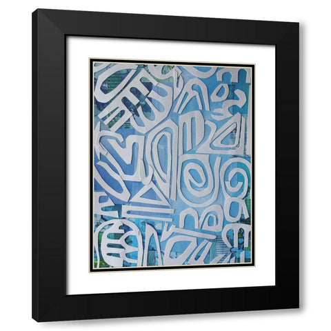 Santorini Black Modern Wood Framed Art Print with Double Matting by Good, Coco