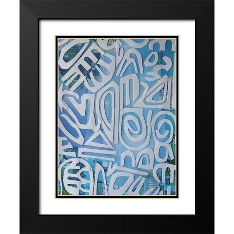 Santorini Black Modern Wood Framed Art Print with Double Matting by Good, Coco