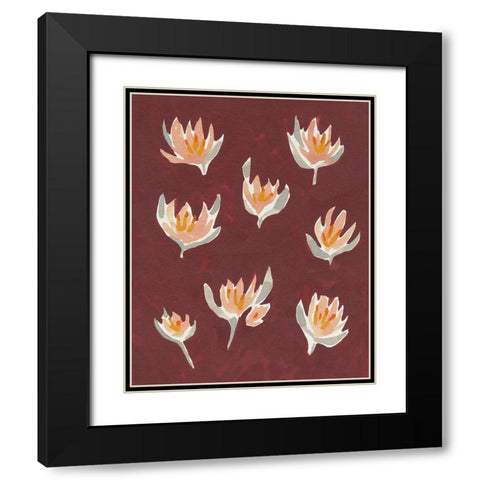 Pink Potpourri II Black Modern Wood Framed Art Print with Double Matting by Caroline, Emma