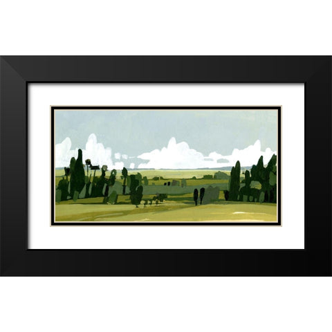 Verdant Summer III Black Modern Wood Framed Art Print with Double Matting by Caroline, Emma