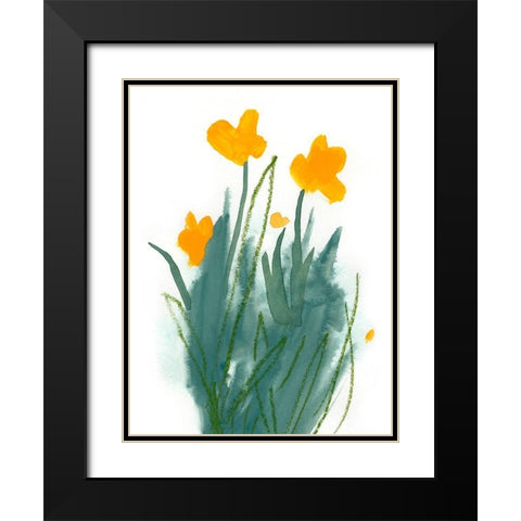 Daffodil Bunch I Black Modern Wood Framed Art Print with Double Matting by Green, Jacob