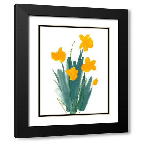 Daffodil Bunch II Black Modern Wood Framed Art Print with Double Matting by Green, Jacob