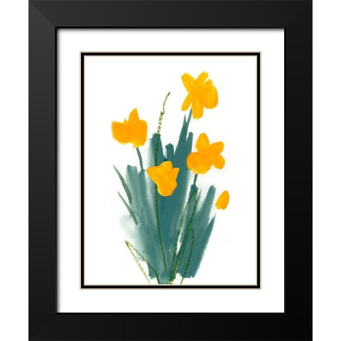 Daffodil Bunch II Black Modern Wood Framed Art Print with Double Matting by Green, Jacob