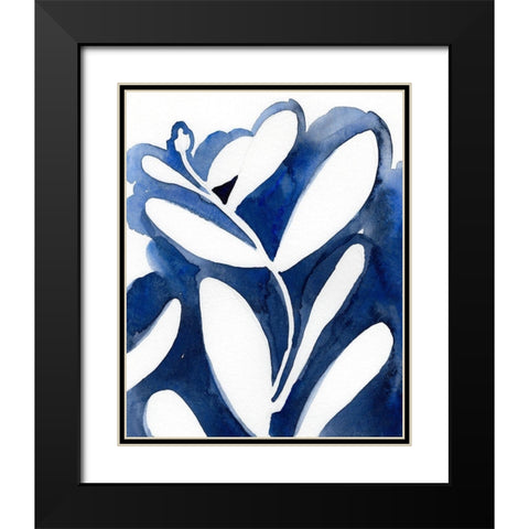 Blue Eucalyptus I Black Modern Wood Framed Art Print with Double Matting by Green, Jacob