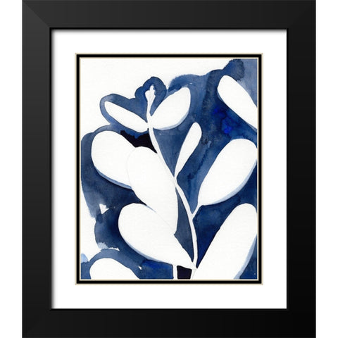 Blue Eucalyptus II Black Modern Wood Framed Art Print with Double Matting by Green, Jacob