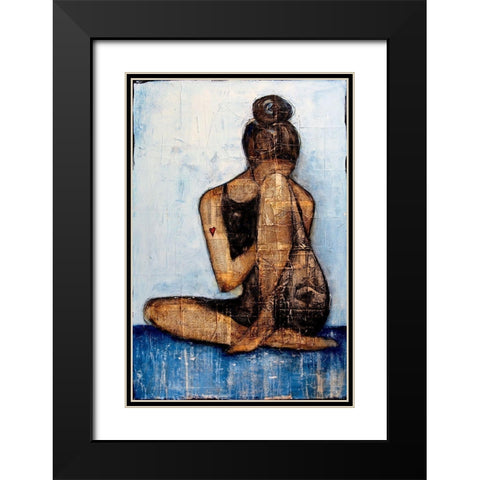 Dont Break My Heart Black Modern Wood Framed Art Print with Double Matting by Ashley, Erin