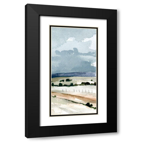 Pale Blue Autumn I Black Modern Wood Framed Art Print with Double Matting by Caroline, Emma