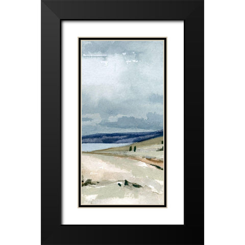 Pale Blue Autumn II Black Modern Wood Framed Art Print with Double Matting by Caroline, Emma