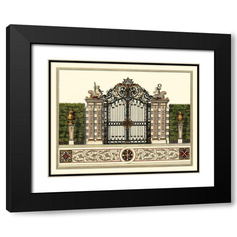 The Grand Garden Gate II Black Modern Wood Framed Art Print with Double Matting by Kleiner, O.
