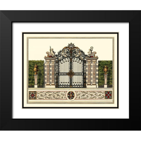 The Grand Garden Gate II Black Modern Wood Framed Art Print with Double Matting by Kleiner, O.