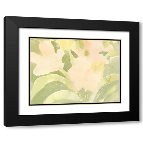 Verdant Floral Abstract II Black Modern Wood Framed Art Print with Double Matting by Caroline, Emma