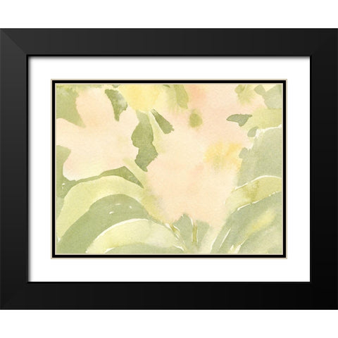 Verdant Floral Abstract II Black Modern Wood Framed Art Print with Double Matting by Caroline, Emma