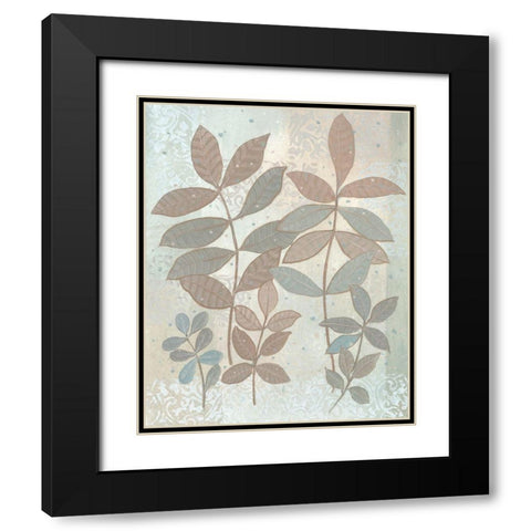 Leaf Cluster II Black Modern Wood Framed Art Print with Double Matting by OToole, Tim