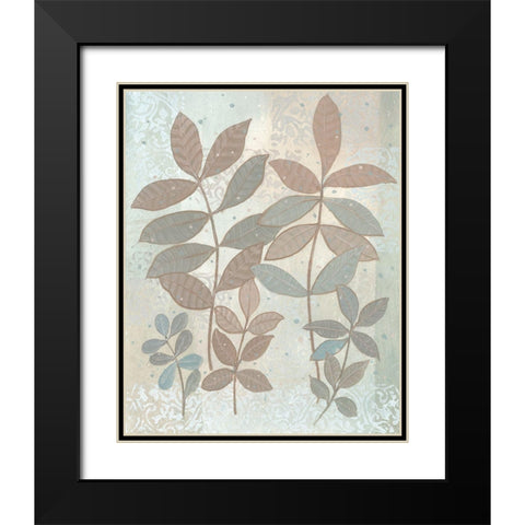 Leaf Cluster II Black Modern Wood Framed Art Print with Double Matting by OToole, Tim