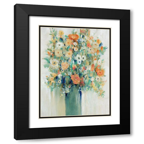 Vase of Spring Flowers I Black Modern Wood Framed Art Print with Double Matting by OToole, Tim