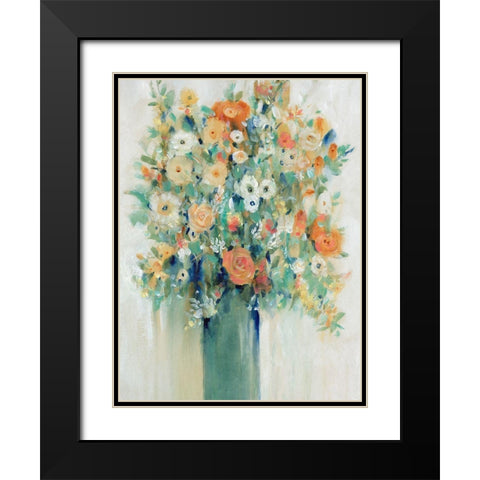 Vase of Spring Flowers I Black Modern Wood Framed Art Print with Double Matting by OToole, Tim
