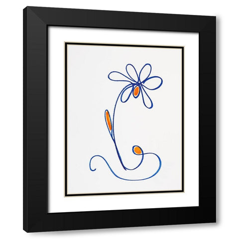 Wobbly Blooms II Black Modern Wood Framed Art Print with Double Matting by Gianni, Katie