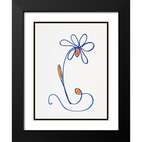 Wobbly Blooms II Black Modern Wood Framed Art Print with Double Matting by Gianni, Katie