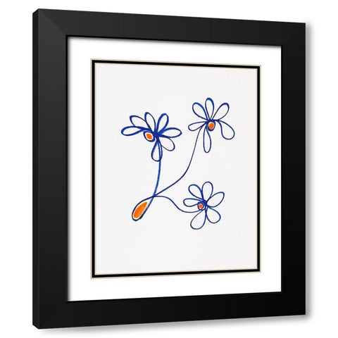 Wobbly Blooms III Black Modern Wood Framed Art Print with Double Matting by Gianni, Katie