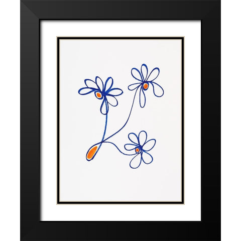 Wobbly Blooms III Black Modern Wood Framed Art Print with Double Matting by Gianni, Katie
