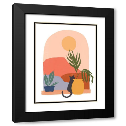 Paper Scene I Black Modern Wood Framed Art Print with Double Matting by Vess, June Erica