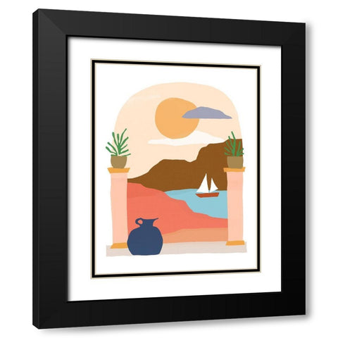 Paper Scene III Black Modern Wood Framed Art Print with Double Matting by Vess, June Erica