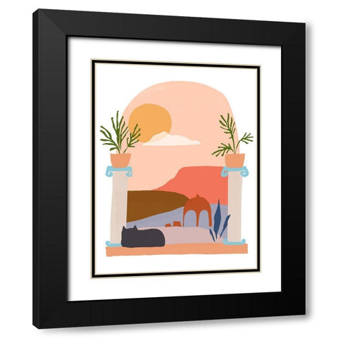 Paper Scene IV Black Modern Wood Framed Art Print with Double Matting by Vess, June Erica