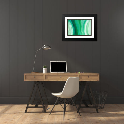 Velveteen Swirl Black Modern Wood Framed Art Print with Double Matting by Guererra, Teodora