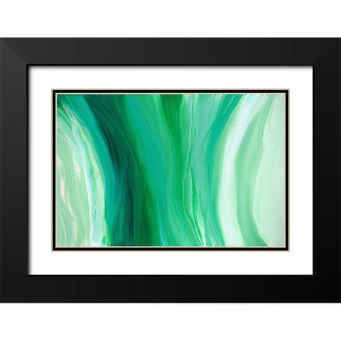 Velveteen Swirl Black Modern Wood Framed Art Print with Double Matting by Guererra, Teodora