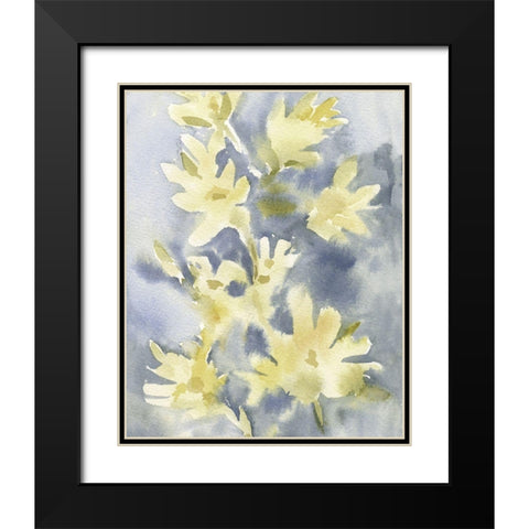 Forsythia Blooms I Black Modern Wood Framed Art Print with Double Matting by Caroline, Emma