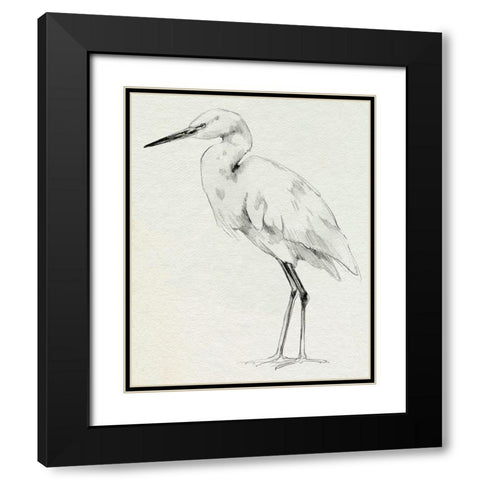 Erect Egret II Black Modern Wood Framed Art Print with Double Matting by Caroline, Emma