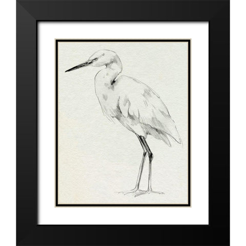 Erect Egret II Black Modern Wood Framed Art Print with Double Matting by Caroline, Emma