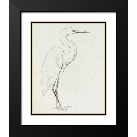 Erect Egret III Black Modern Wood Framed Art Print with Double Matting by Caroline, Emma