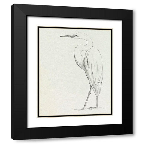 Erect Egret IV Black Modern Wood Framed Art Print with Double Matting by Caroline, Emma