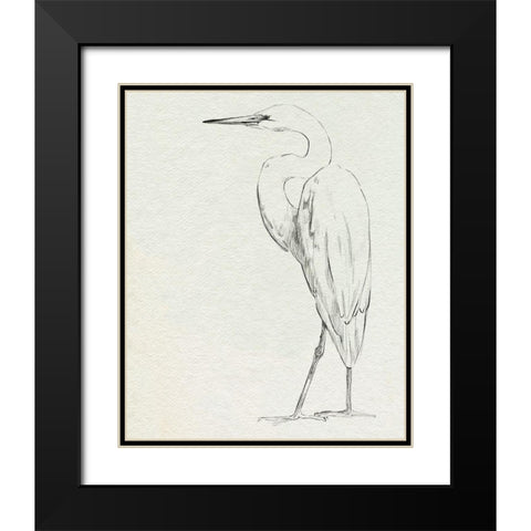 Erect Egret IV Black Modern Wood Framed Art Print with Double Matting by Caroline, Emma