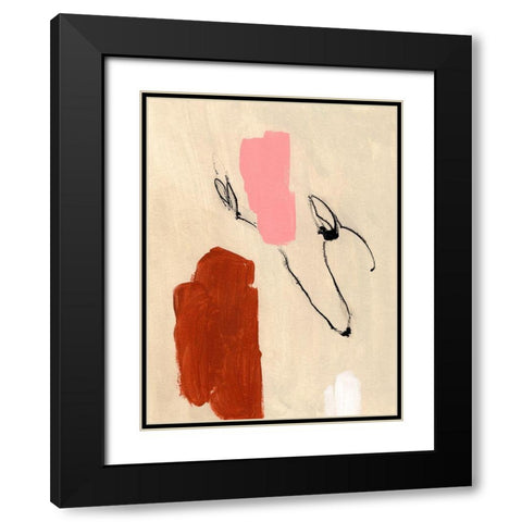 Terra Rosa Abstract I Black Modern Wood Framed Art Print with Double Matting by Green, Jacob