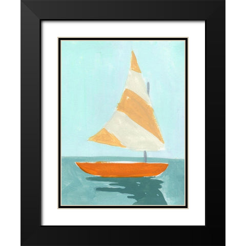 Small Sail I Black Modern Wood Framed Art Print with Double Matting by Green, Jacob