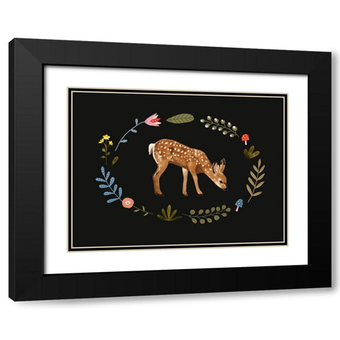 Critter And Foliage III Black Modern Wood Framed Art Print with Double Matting by Barnes, Victoria