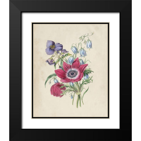 Antique Garden Bouquet I Black Modern Wood Framed Art Print with Double Matting by Vision Studio
